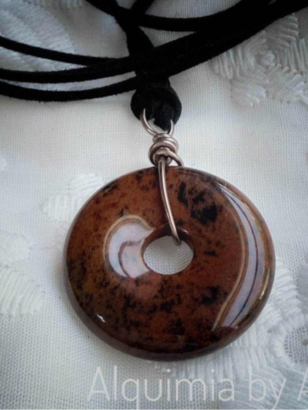 Black Suede And big Mahogany Jasper Pendant + Fall essentials